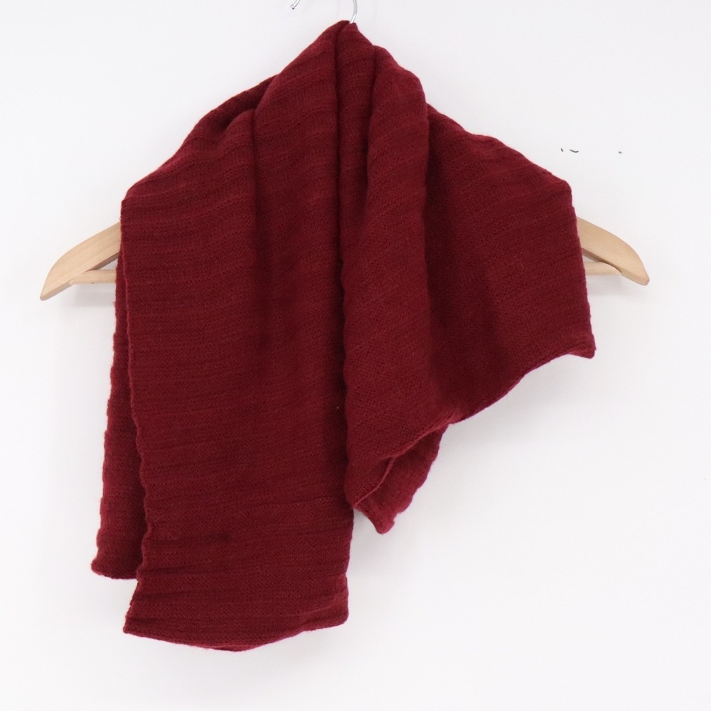 Apt. 9 Scarf Womens One Size Knit Burgundy Ribbed Solid New